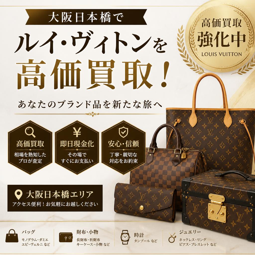 大阪日本橋でルイヴィトンを高価買取！あなたのブランド品を新たな旅へ