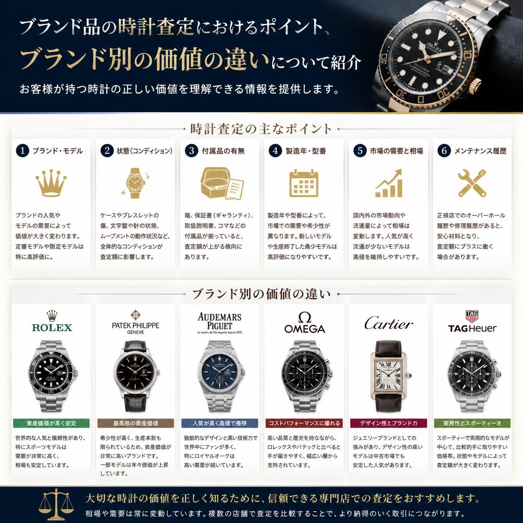 2. ブランド時計の査定基準