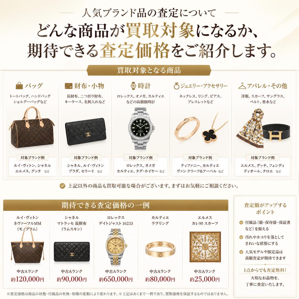 高級ブランド品の査定サービス
