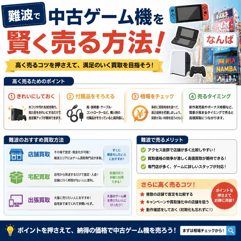 難波で中古ゲーム機を賢く売る方法！