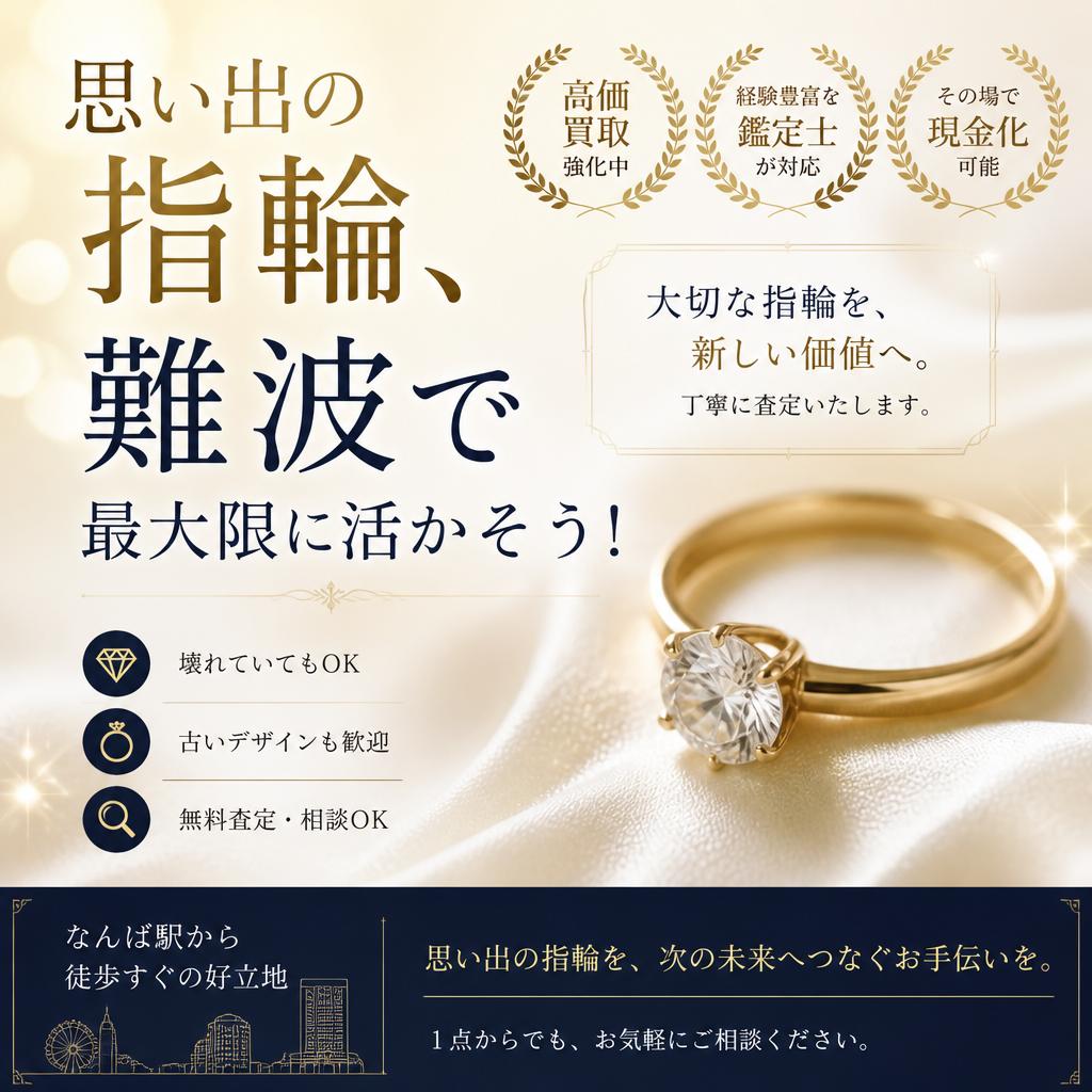 思い出の指輪、難波で最大限に活かそう！