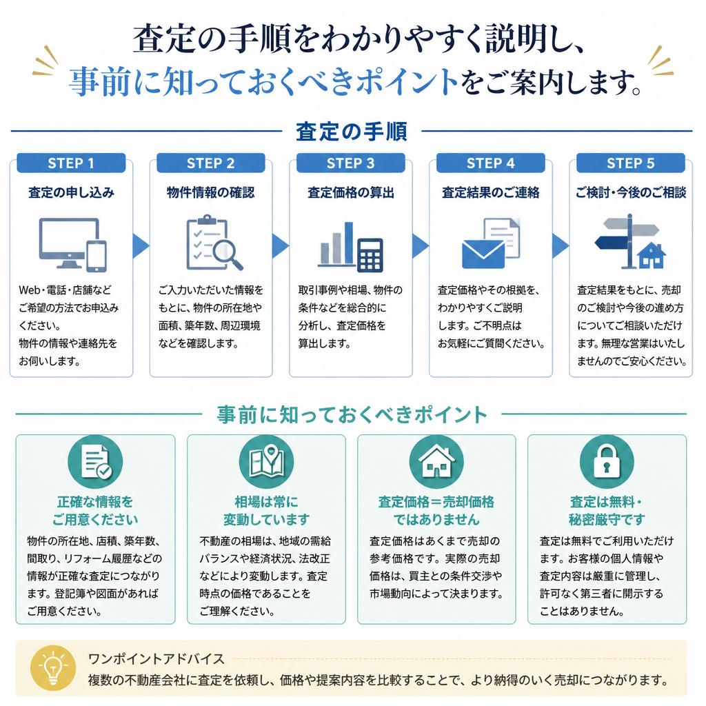 難波での査定の流れ