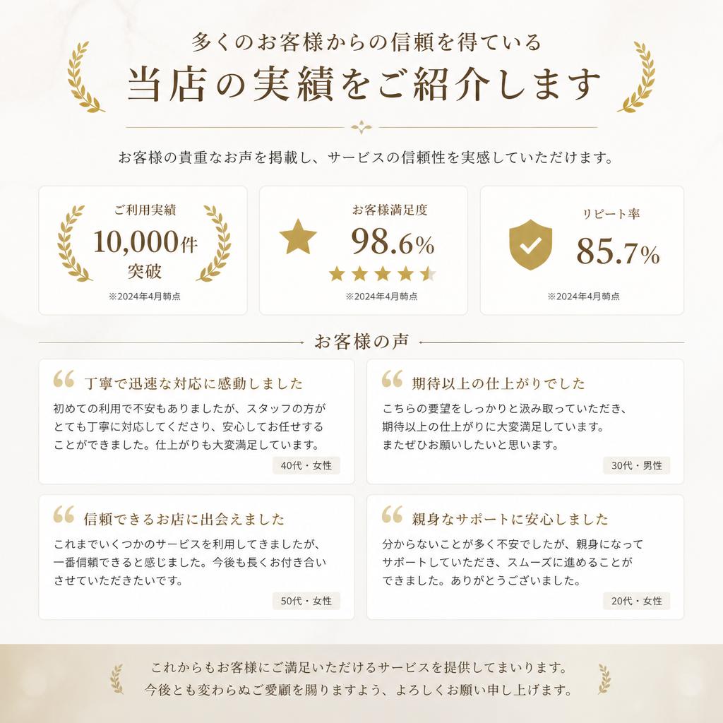 実績と信頼の声