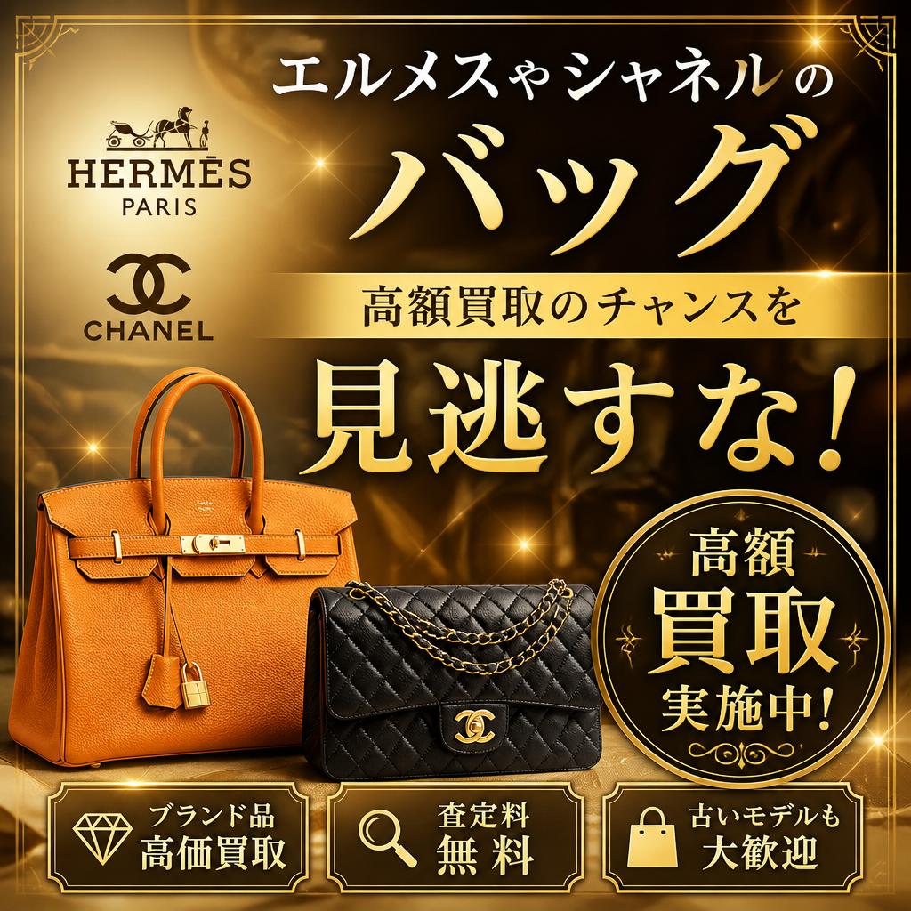 エルメスやシャネルのバッグ、高額買取のチャンスを見逃すな！