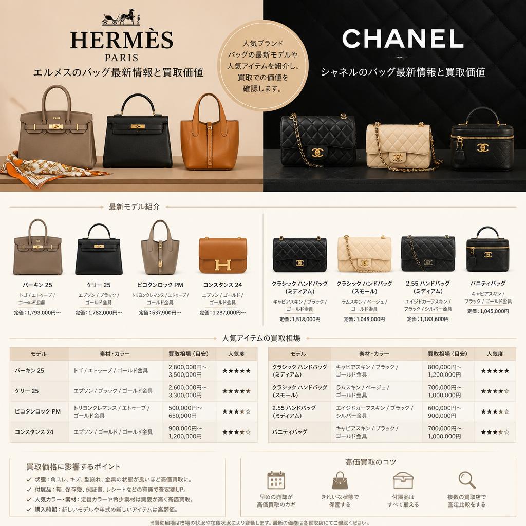 2. エルメスとシャネルの人気バッグ