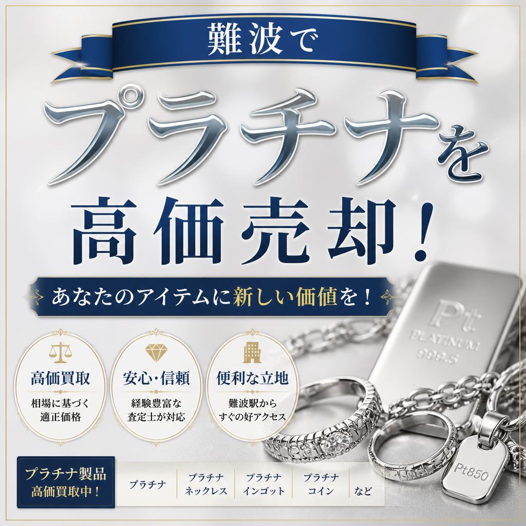 難波でプラチナを高価売却！あなたのアイテムに新しい価値を！