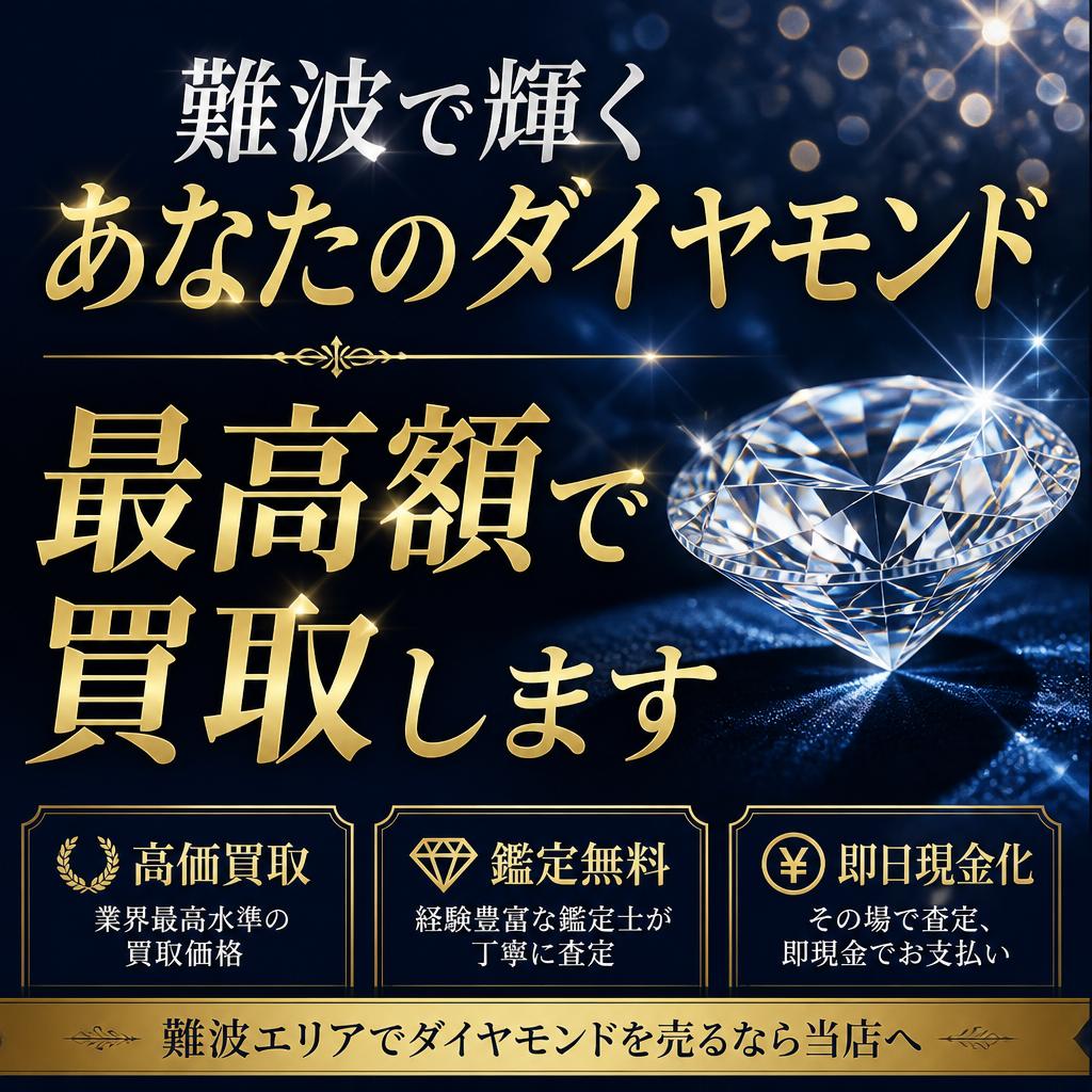 難波で輝くあなたのダイヤモンド、最高額で買取します