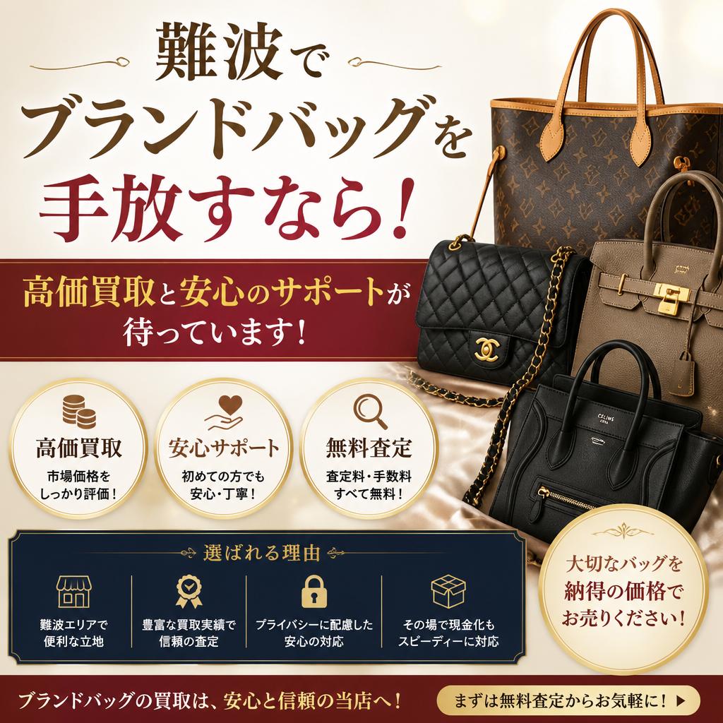 難波でブランドバッグを手放すなら！高価買取と安心のサポートが待っています！