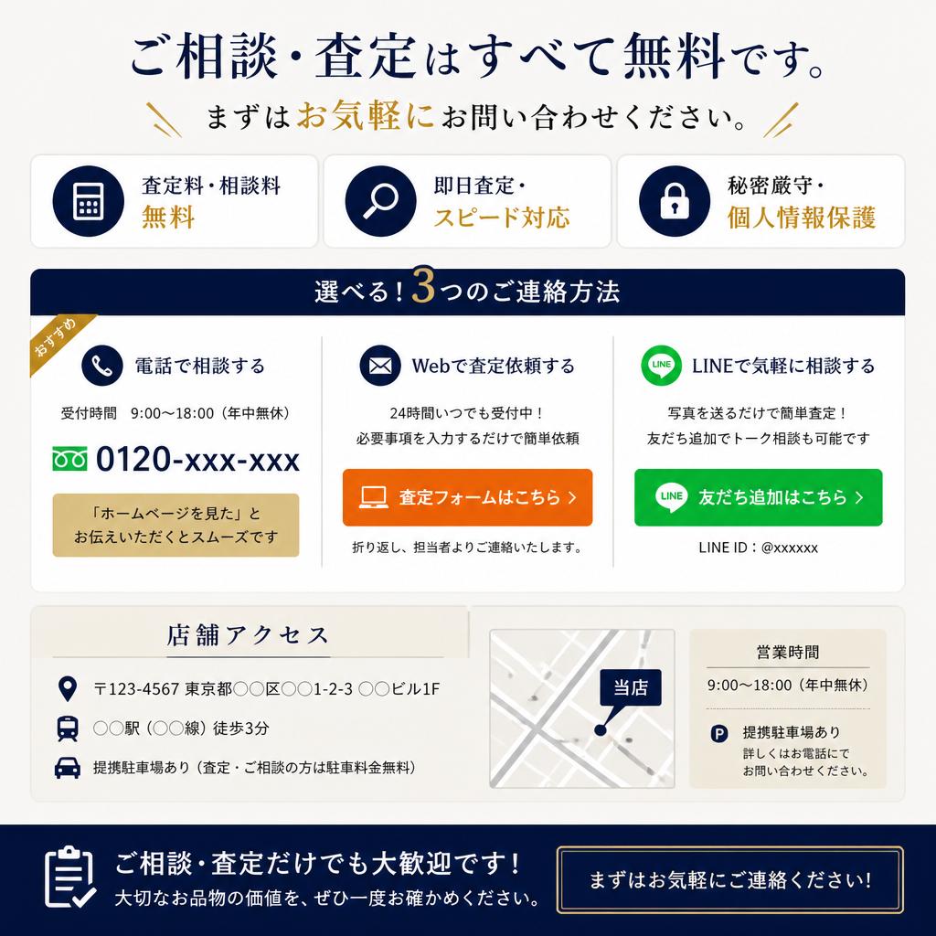 今すぐ査定・買取を！