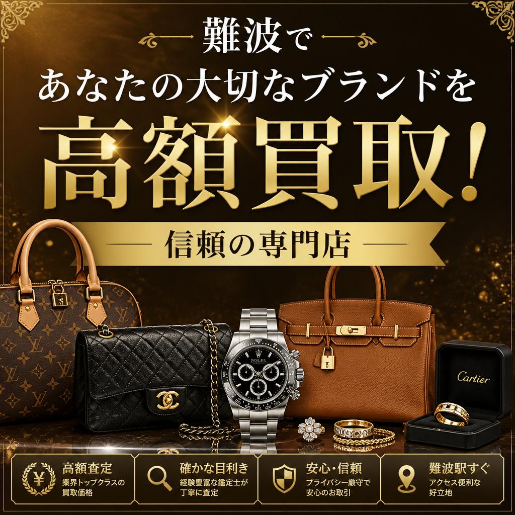難波であなたの大切なブランドを高額買取！信頼の専門店