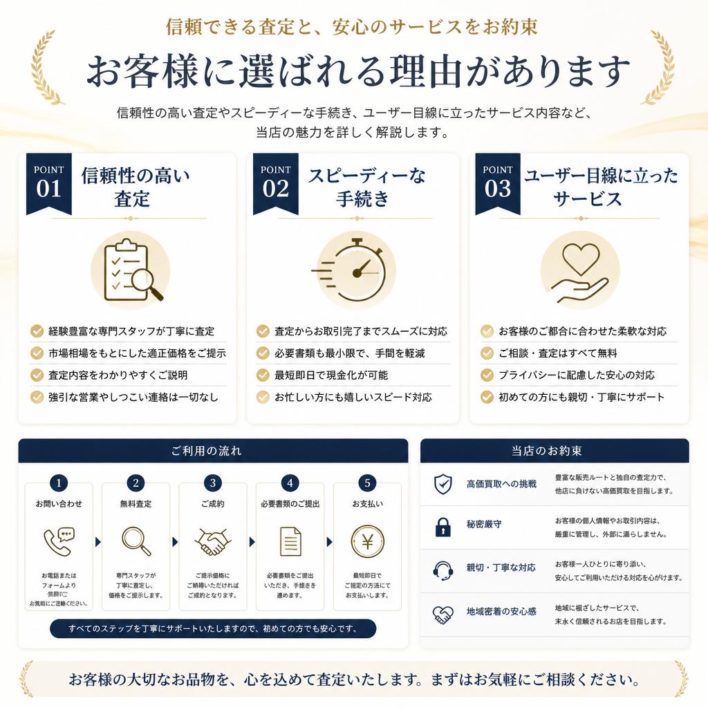 選ばれる理由！当店の強み