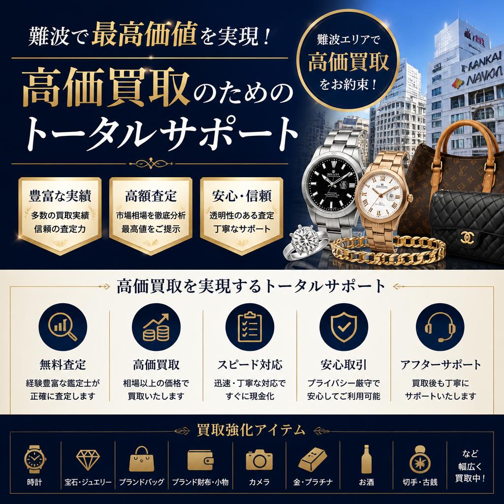 難波で最高価値を実現！高価買取のためのトータルサポート