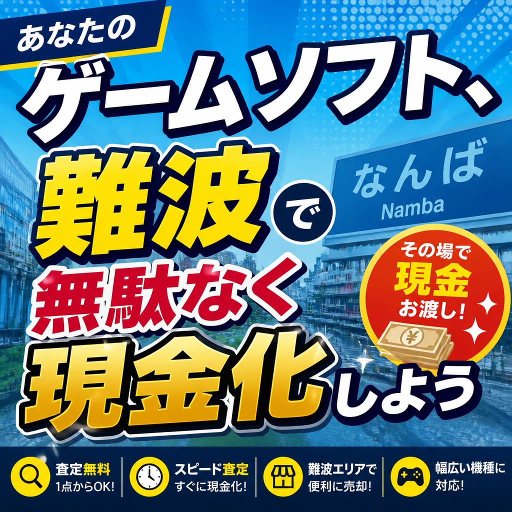 「あなたのゲームソフト、難波で無駄なく現金化しよう」