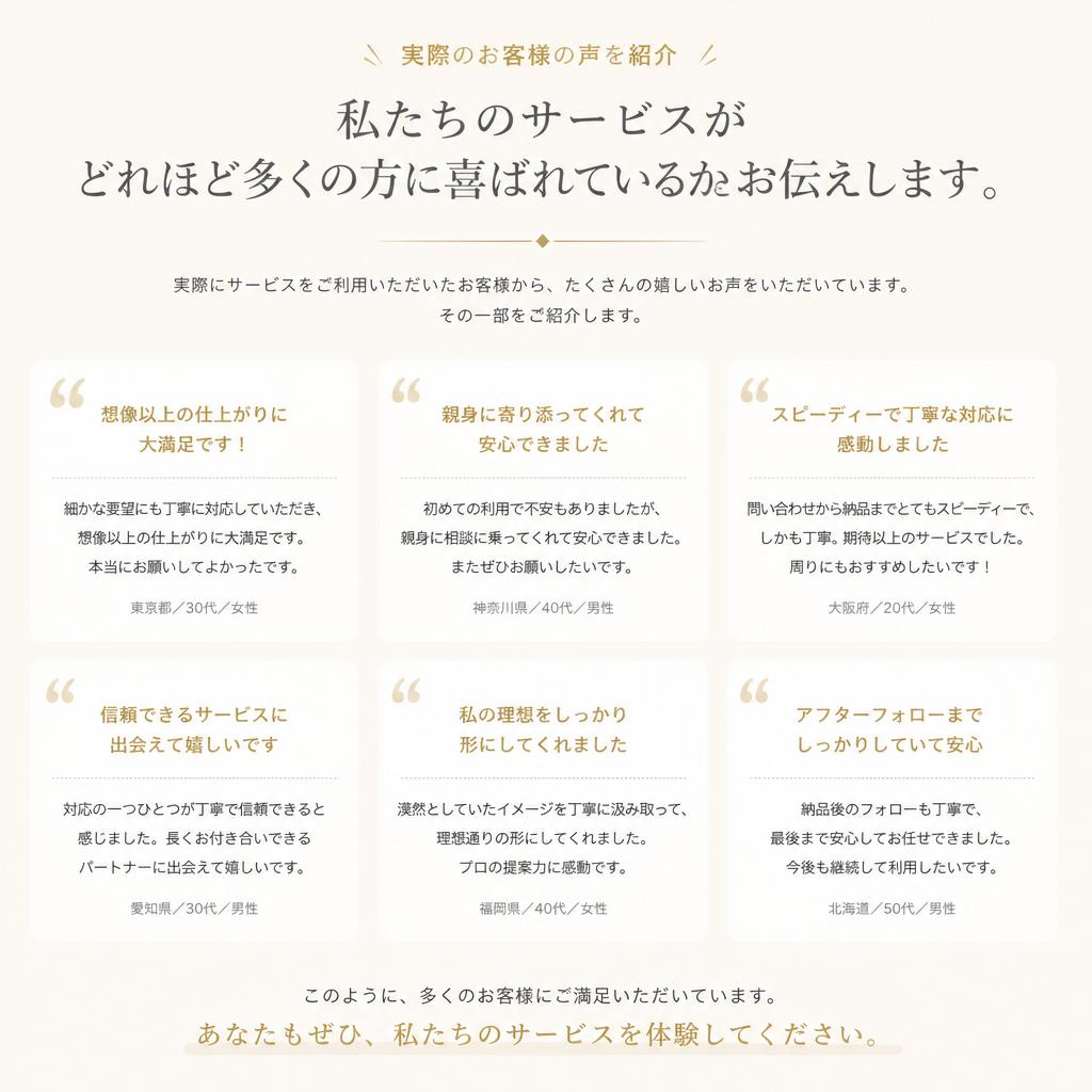 口コミで広がる信頼