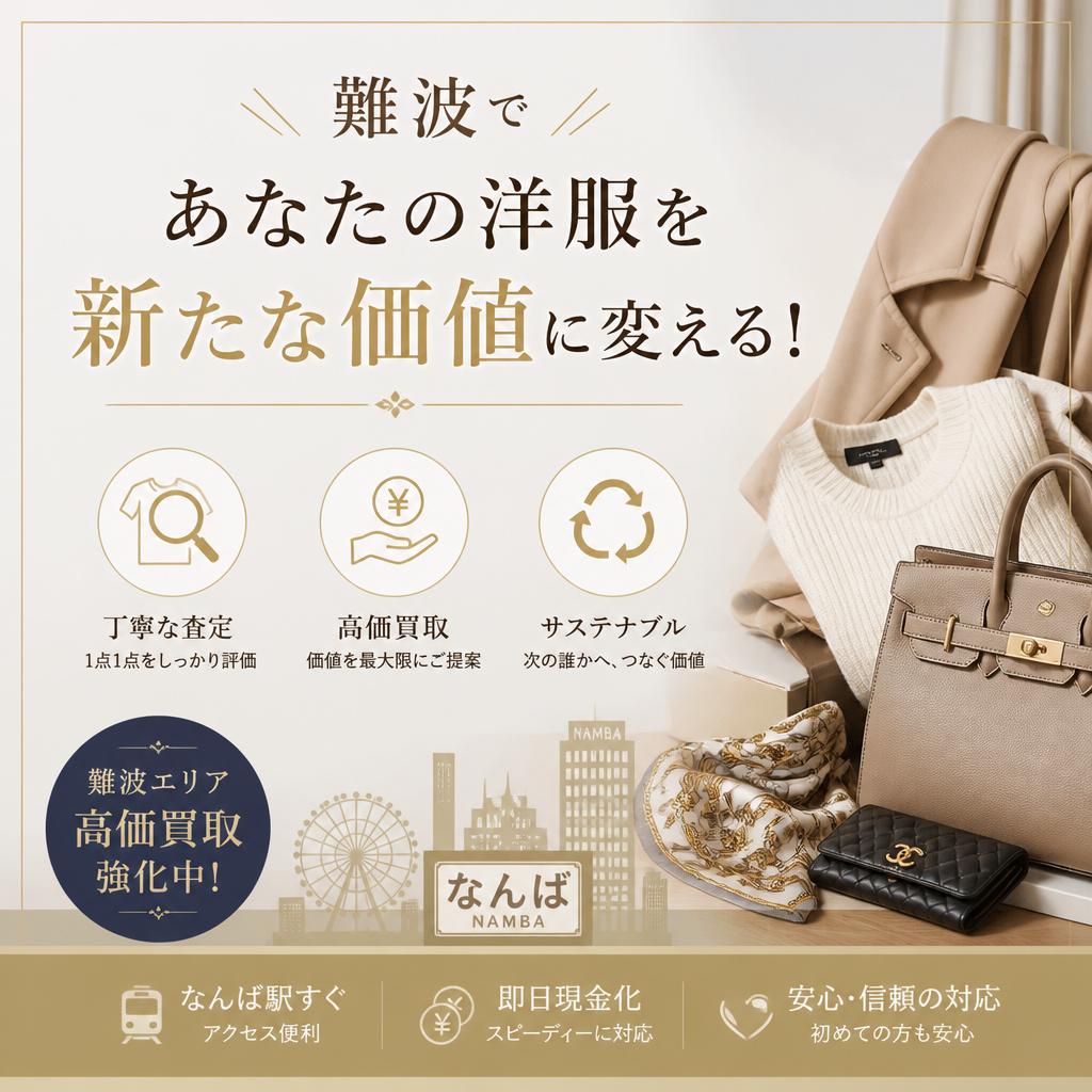 難波であなたの洋服を新たな価値に変える！