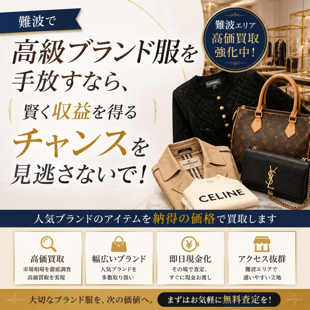難波で高級ブランド服を手放すなら、賢く収益を得るチャンスを見逃さないで！