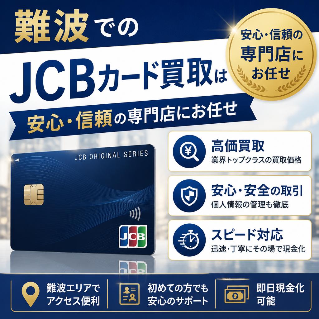 難波でのJCBカード買取は安心・信頼の専門店にお任せ