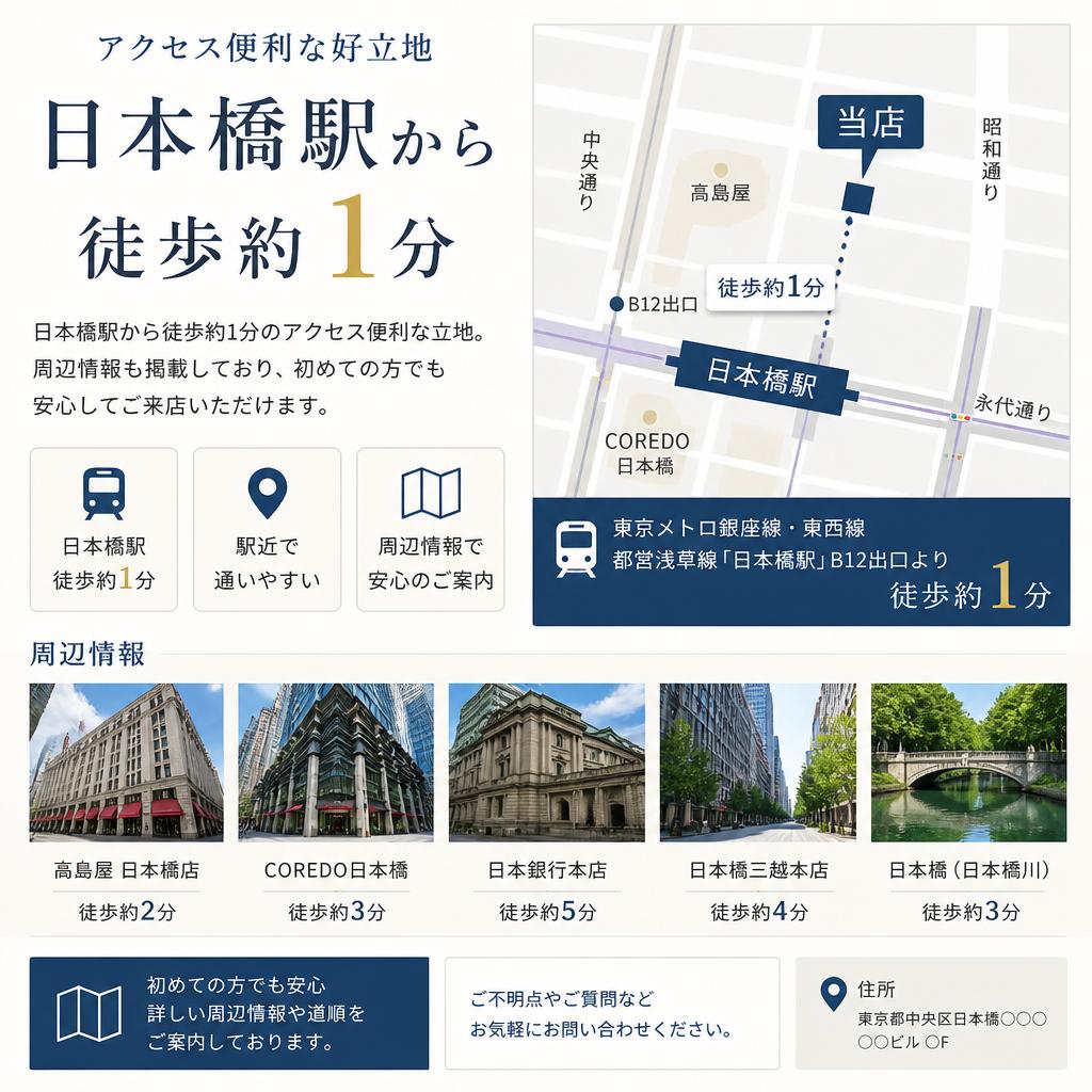 ・アクセスが便利な日本橋！