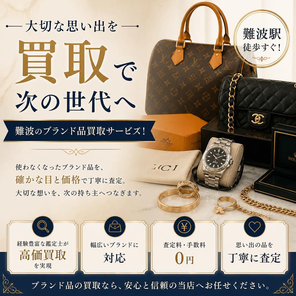 大切な思い出を買取で次の世代へ、難波のブランド品買取サービス！