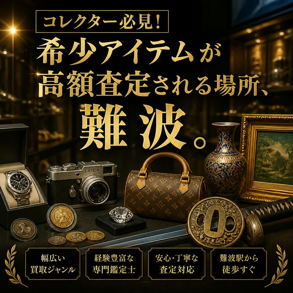 コレクター必見！希少アイテムが高額査定される場所、難波。